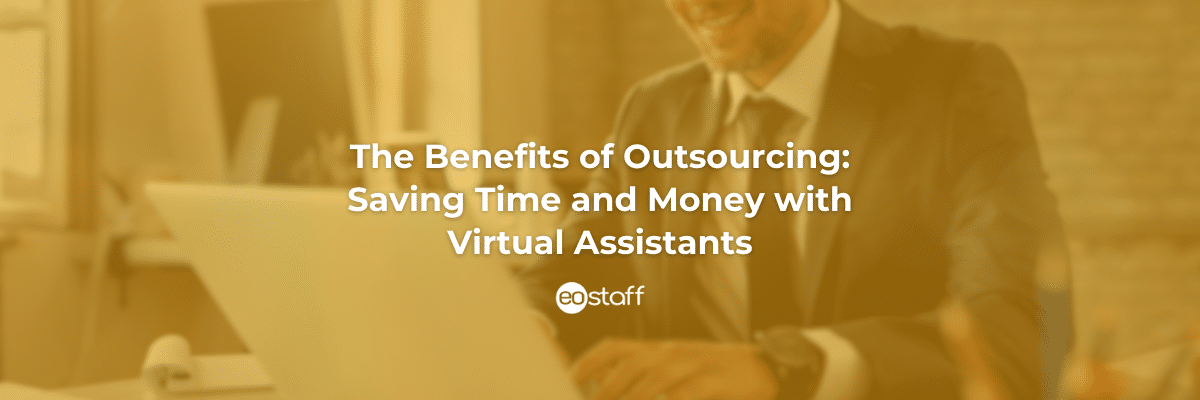 Illustration depicting the benefits of outsourcing: Saving Time and Money with a VA.
