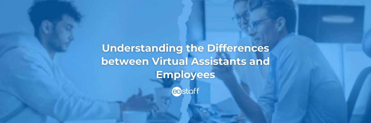 Illustration comparing Virtual Assistant and Employee roles: Understanding the Differences.